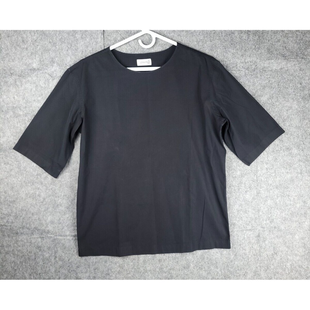 LEMAIRE Shirt Top Adult 36 100% Cotton Short Sleeve Boxy Black